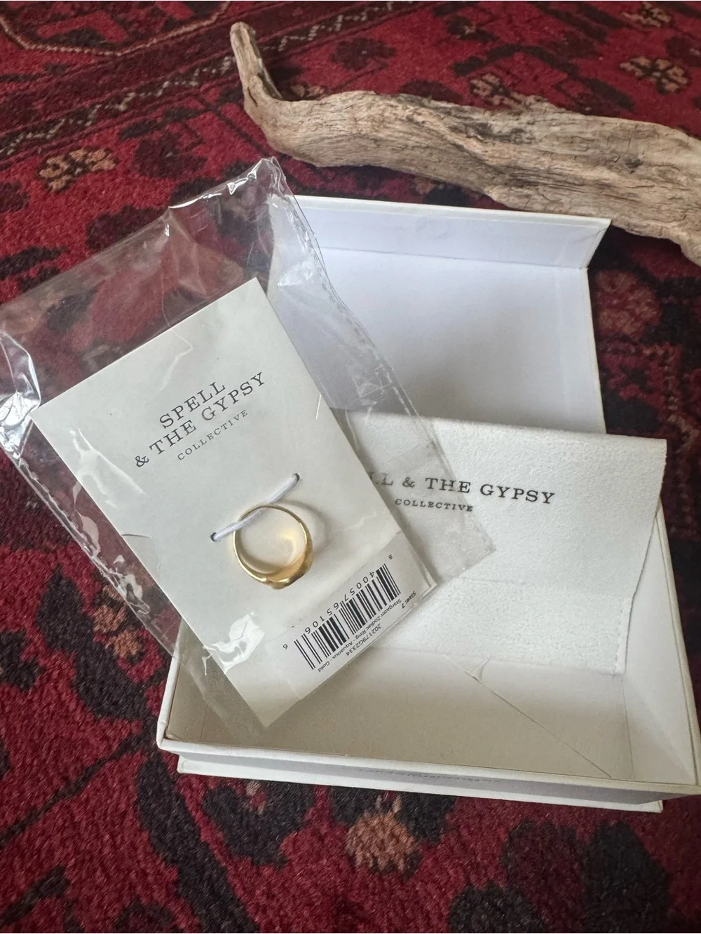 Spell & The Gypsy Stargazer Aquarius Zodiac Gold Ring Size 7 Rare